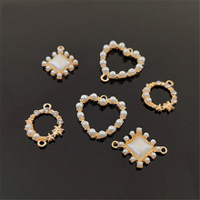 30 piezas de aleación de Metal KC, conectores colgantes de perlas de imitación de cristal de Color dorado, accesorios de bricolaje para la fabricación de joyas 2024 - compra barato