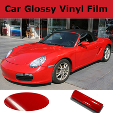 Red Glossy Vinyl Car Wrap with Air Bubble Free Shiny Apple Green Gloss Film For Vehicle Wrapping Stickers size 1.52x30m/Roll 2024 - buy cheap