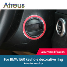 Atreus 1pcs For bmw e60 Aluminum Alloy Car Interior Keyhole Ring Decoration Cover M Stripe Trim 5 series 2004-2010 Car Styling 2024 - buy cheap