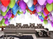 Custom papel DE parede infantil, mural colorful balloons for children room sofa, the bedroom park wall fabric papel DE parede 2024 - buy cheap