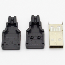 IMC Горячая новинка 10 шт. тип A штекер USB 4 контактный разъем с черным пластиковым покрытием 2024 - купить недорого