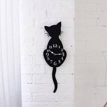 My House  DIY  Wall Clock  Creative Cartoon Cute Cat   Home Decor Watch Way Tail Move Silence 17NOV11 2024 - buy cheap