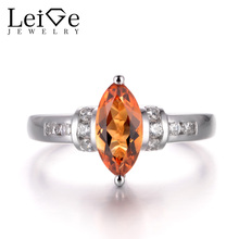 LeiGe Jewelry Natural Yellow Citrine Rings Unique Proposal Rings Marquise Cut Gemstone Solid 925 Sterling Silver Gifts for Women 2024 - buy cheap