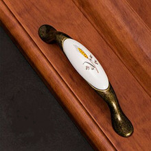 96 мм старинная латунная ручка кухонного шкафа rustico pastorale керамическая ручка выдвижного ящика Бронзовый туалетный столик буфет мебель ручка двери 2024 - купить недорого
