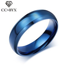Anillos de amantes de CC para mujeres y hombres, anillo clásico de titanio azul con acabado mate para parejas, tamaño 4-14 CC927c 2024 - compra barato