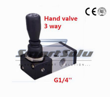 Free shipping 2 position Pneumatic 3 way hand control valve TSV98322-M Port 1/4" BSP Manual valve Mechanical lock 2024 - buy cheap