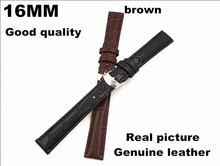 Wholesale 10pcs/lots High quality 16MM genuine leather Watch band watch strap black and brown colors available 2024 - buy cheap