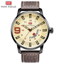 MINI FOCUS Mens Watches Genuine Leather Waterproof Sports Wrist Watch Fashion Calendar Quartz Military Watches Relogio Masculino 2024 - buy cheap