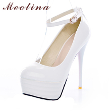 Meotina High Heels Women Shoes White Bridal Shoes Sexy Ultra High Heels Night Club Woman Platform Heels Ladies Pumps Big Size 42 2024 - buy cheap