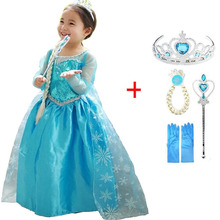 Платье Снежной Королевы Эльзы, косплей-платье для маленьких девочек, костюм, платье принцессы Анны, детская одежда, Хэллоуин, рождественское платье для ребенка 2024 - купить недорого