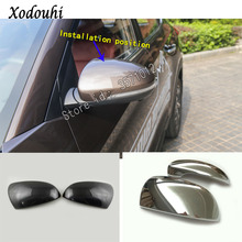 For Hyundai Tucson 2019 2020 Car Styling Eyebrow Back Rear View Rearview Side Door Cover Stick Trim Frame Part 2pcs 2024 - buy cheap