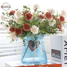 Buquê de flores artificiais para casa, arranjo de casamento com 5 cabeças, 4 cores, 1 maço 2024 - compre barato