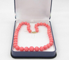 GRADUATED 18" 100% NATURAL 14MM PINK CORAL NECKLACE 2024 - buy cheap