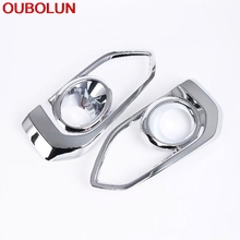 OUBOLUN Exterior Accessories ABS Chrome For Honda Fit Jazz 2018 2019 Car Front Fog Light Lamp Cover Trim Frame Auto Parts 2pcs 2024 - buy cheap