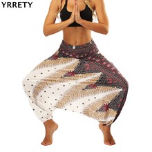 YRRETY-Pantalones sueltos y suaves para mujer, pantalón Harem tailandés, Indie, Folk, Boho, Festival, Hippy, informal, cintura elástica, nacional, novedad 2024 - compra barato