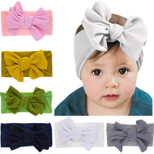 1PCS New Bowknot Headband Cute Newborn Baby Elastic Bow Hair Bands Wide Nylon Headwraps Outdoor Headwear Photo Props 2024 - buy cheap