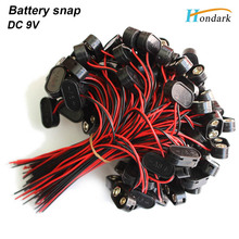 9V battery snap 9V battery connector with round side plastic case copper button UL1007 150mm wires ,20pcs/lot 2024 - buy cheap