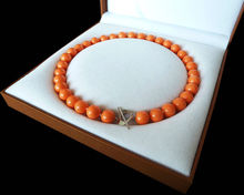 Rare Huge 12mm Genuine South Sea Orange Shell Pearl Necklace Heart Clasp 18'' 2024 - buy cheap