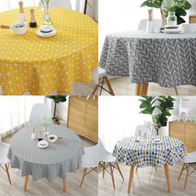 Linen Printing Tablecloth Round Table Cloth 1 Pcs Table Cover Nordic Polyester Cotton Home Kitchen Decoration 150cm 2024 - buy cheap