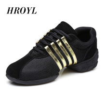 HROYL New modern dance shoes soft bottom jazz shoes sports dance shoes breathable outdoor women's shoes size 34-45 2024 - buy cheap