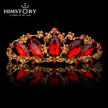 Luxury Red/White Austrian Crystal TearDrop Stone Gorgeous Bridal Party Crown Tiara Combs Wedding Hair Accessory 2024 - buy cheap