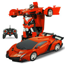 2In1 RC Car Sports Car Transformation Robots Models Remote Control Deformation Car RC fighting toy KidsChildren's Birthday GiFT 2024 - buy cheap