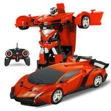 Coche deportivo teledirigido 2 en 1 con Control remoto, robot transformable, coche deformación, juguete de lucha, regalo de cumpleaños para niños 2024 - compra barato