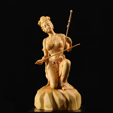 Oriente clássico chinês violino erhu beleza mulher estátua casa decoração artesanato estátua de madeira estátuas para decoração 2024 - compre barato