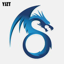 YJZT 12.8CM*15.5CM Blue Stereoscopic Dragon Fashion Decal Car Sticker PVC 5-1065 2024 - buy cheap