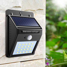Sensor Solar led para exteriores, lámpara con rango de detección de luz por movimiento PIR, luz de seguridad oscura de anochecer a amanecer, 20 LED 2024 - compra barato