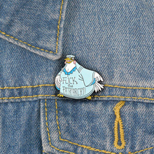 XEDZ Cute Blue Chicken Mom Metal Enamel Badge Brooch Charming Cartoon Animal Shirt Backpack Lapel Pin Jewelry 2024 - buy cheap