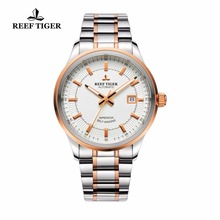 Reef Tiger/RT Watches Steel/Rose Gold Two Tone Business Dress Watch For Men Miyota 9015 Super Luminous Automatic Watches RGA8015 2024 - buy cheap