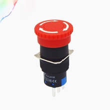 Push Button Switch 5A/220V Emergency Stop Switch 1NO 1NC Small Head On Off Self Lock Button Three Pins Pushbutton LA16-11ZS 2024 - buy cheap