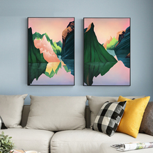 Modern abstract mountain river dusk canvas painting poster print picture home wall art decoration wall stickers can be customize 2024 - buy cheap