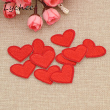 Lychee 10pcs Brand New Embroidery Red Heart Sewing Patch For School Bag Jeans DIY Quilting Clothes Badge Decoration 2024 - buy cheap