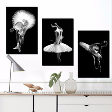 Dancing Ballerina Black and White Poster Wall Art Canvas Prints Painting Vintage Scroll Painting Decorative Pictures Print Art 2024 - buy cheap