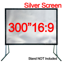 Pantalla de Metal plateada de 300 pulgadas, pantalla de proyección 16:9 para cine en casa HD DLP 2024 - compra barato