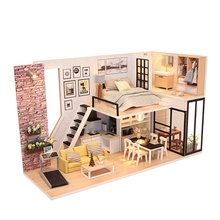 Assemble Doll House Wooden Furniture Diy House Miniature Puzzle Toy 3D Miniaturas Dollhouse Kits Toys For Children Birthday Gift 2024 - buy cheap