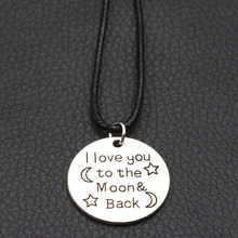 Initial Necklace I Love You To The Moon & Back Pendant Leather Necklace Fashion Jewelry For Women Girlfriend Gift 2024 - buy cheap