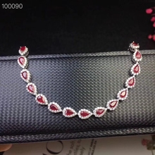 Natural red ruby gem Bracelet Natural gemstone Bracelet 925 silver bracelet Elegant water drop woman party gift fine Jewelery 2024 - buy cheap