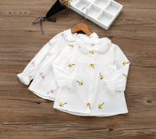 Spring Summer Children Clothes Flower Embroidery Girls Shirts Cotton Fashion Casual Blouses for Kids Long Sleeve Tops Camisas 2024 - buy cheap