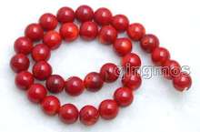 Круглые бусины Qingmos из красного натурального коралла 10-11 мм для изготовления ювелирных изделий «сделай сам», ожерелье, браслет для женщин, аксессуары, свободная нить 15 дюймов 2024 - купить недорого