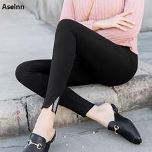 Aselnn 2019 Spring Women Pencil Pants Fashion Slit Webbing Splicing Elastic Waist Thin Trousers Female Skinny Plus Size Pants 2024 - buy cheap