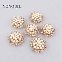 New 30MM Exquisite Imitation Cream Pearl Flower Pin Brooch Diamante Rhinestone Brooch DIY Jewelry Accessories 20Pcs/Lot 2024 - buy cheap