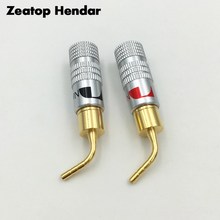 2Pcs High Quality New 24K Gold Nakamichi Speaker Pin Angel 2mm Banana Plugs Speaker Wire Screw Lock Connector 2024 - buy cheap