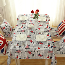 Mantel con estampado de bandera de Estados Unidos/Reino Unido, funda de almohada, cubierta de mesa de té, cubierta Rectangular Rural, decoración del hogar 2024 - compra barato