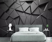 Beibehang personalizado foto papel de parede 3d geométrico abstrato triângulo cinza mural sala estar quarto tv fundo da 2024 - compre barato