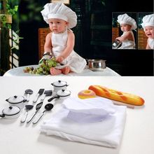 Baby Photography Props Little Chef Hat White Stretch Wrap Little Cook Creative Props Newborn Photography Accessories 2024 - buy cheap