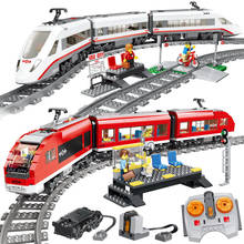 compatible legoeing city electric remot motor train station sets wagon model building RC rail DIY track blocks bricks kids toys 2024 - buy cheap