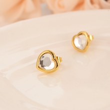 Pendientes de corazón de moda elegantes pendientes de oro de amor para las mujeres niñas pendientes de cristal regalo DIY encantos Boda nupcial 2024 - compra barato